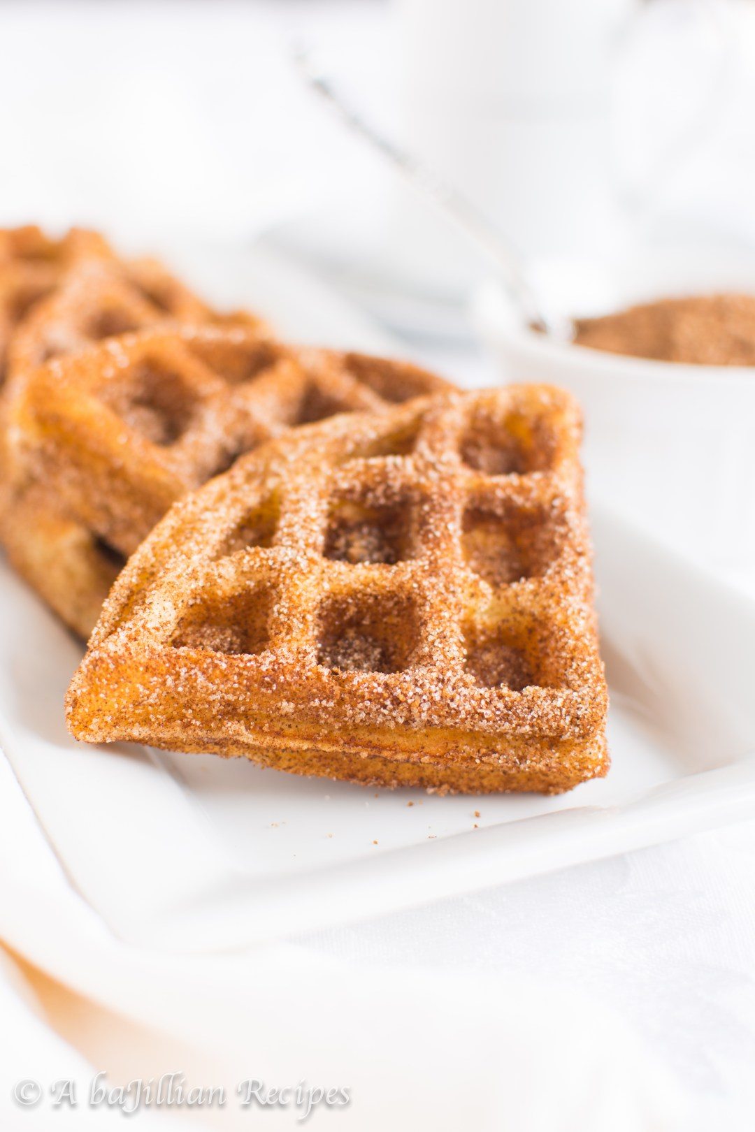 Cinnamon-Spiced Churro Waffles with Dulce de Leche Drizzle