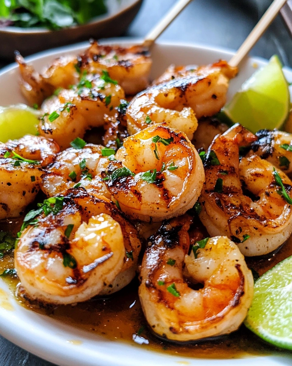 Honey-Lime Tequila Shrimp Skewers with Chili Salt