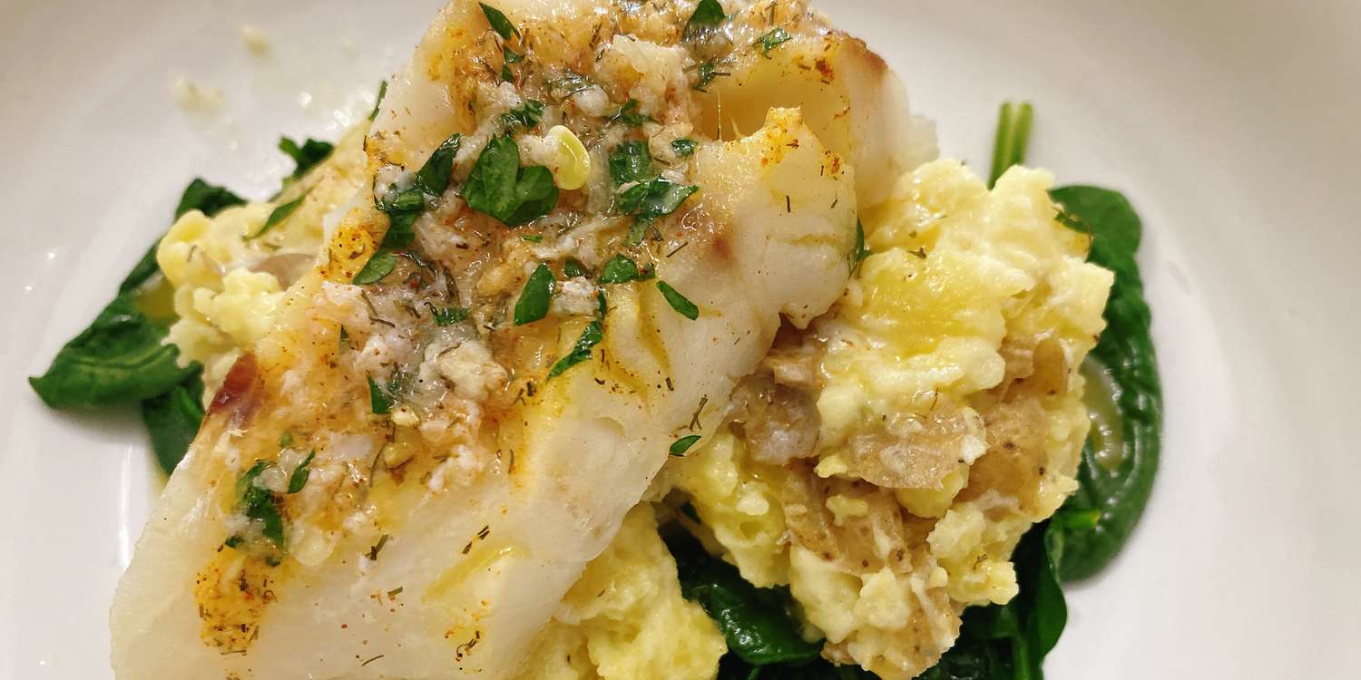 Baked Cod with Herb-Infused Lemon Butter and Roasted Vegetables