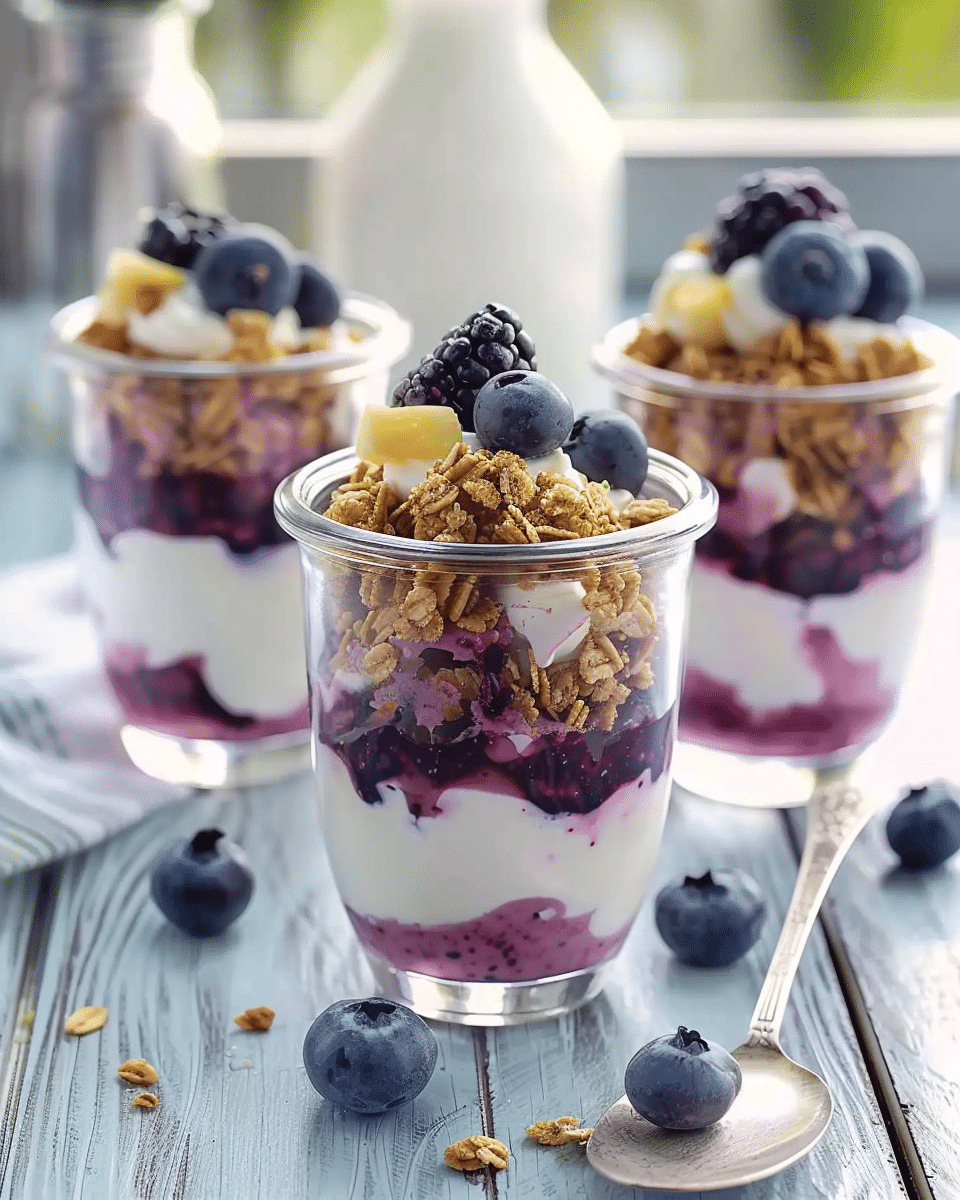 Iced Blueberry and Vanilla Snowflake Parfait