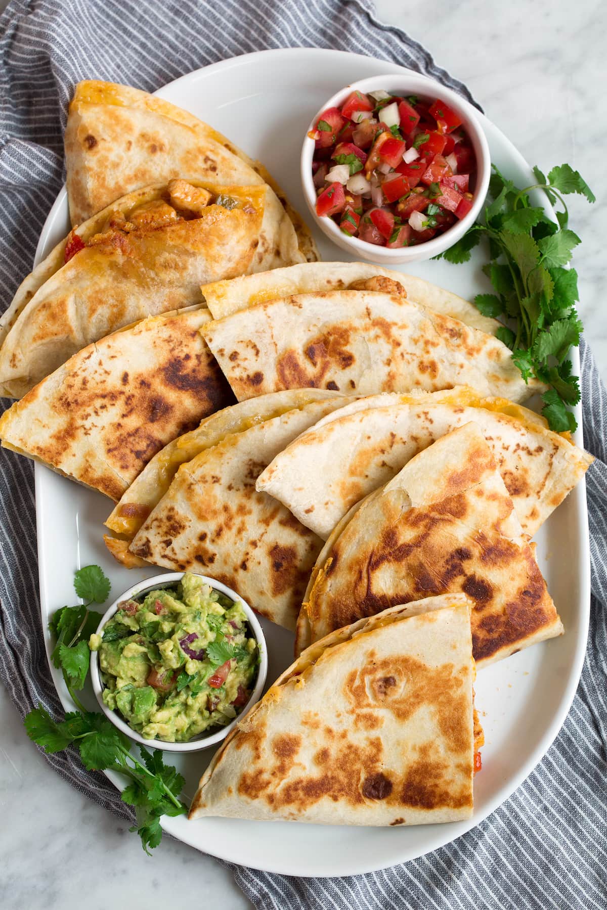 Oaxaca-Style Cheese and Chorizo Quesadillas on Blue Corn Tortillas