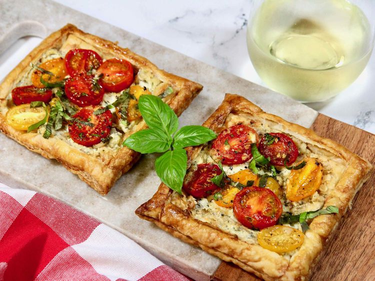 Herbed Tomato and Goat Cheese Tart with Puff Pastry