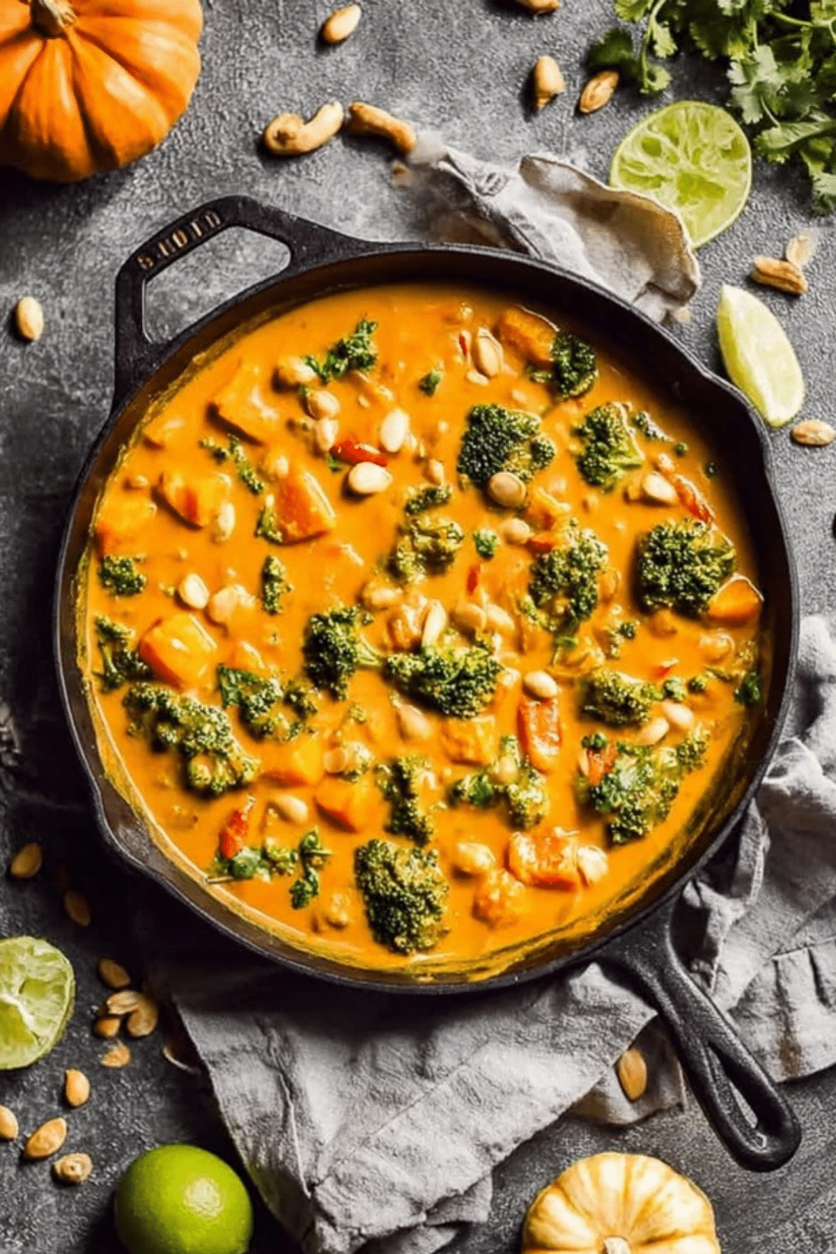Creamy Vegan Thai Pumpkin Curry with Coconut and Basil