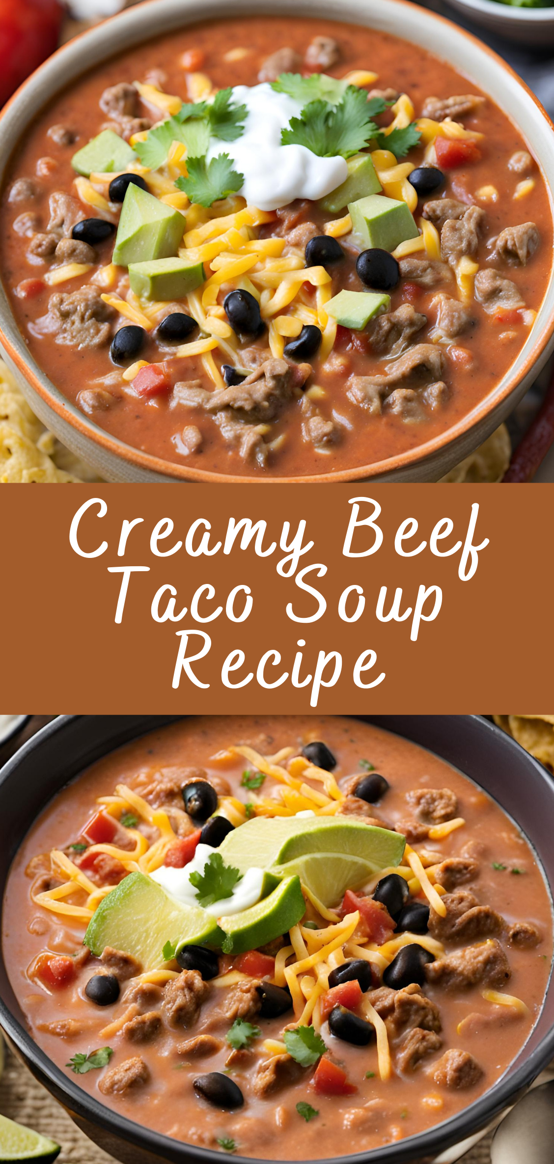 Beef and Queso Taco Soup with Diced Onion