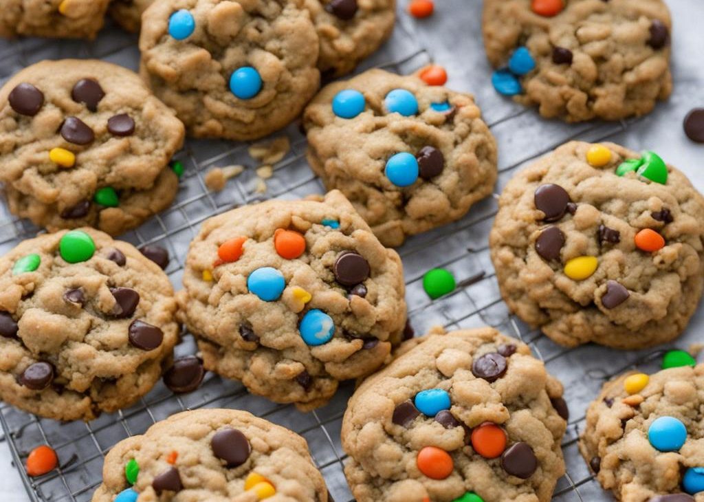 Soft Monster Cookies with Oats and Chocolate Chips
