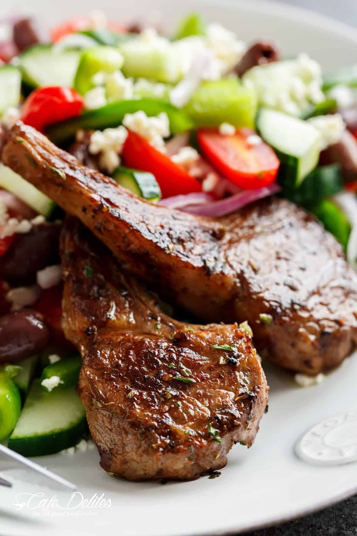 Grilled Greek Lamb Chops with Lemon-Oregano Marinade