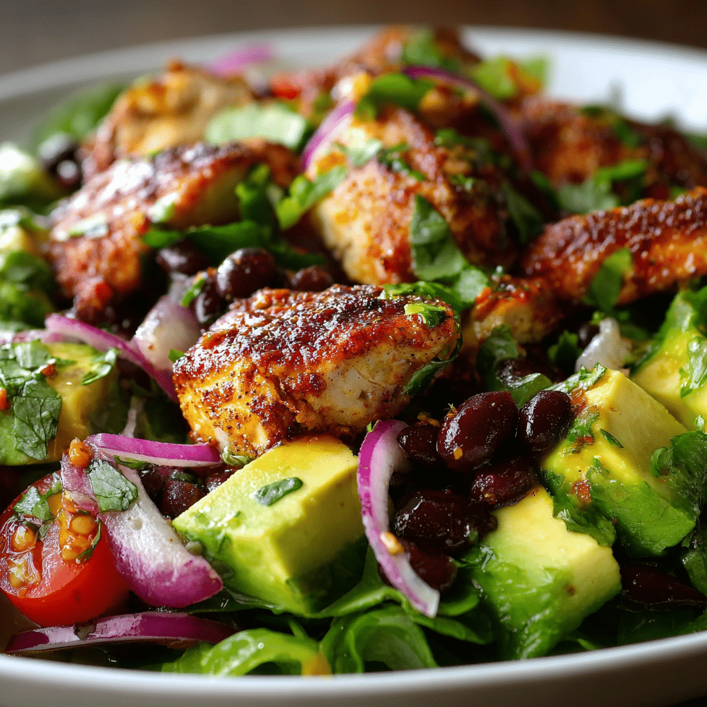 Honey-Lime Grilled Chicken Salad with Avocado and Black Beans