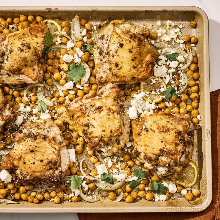 Sheet Pan Za’atar Chicken Thighs with Chickpeas