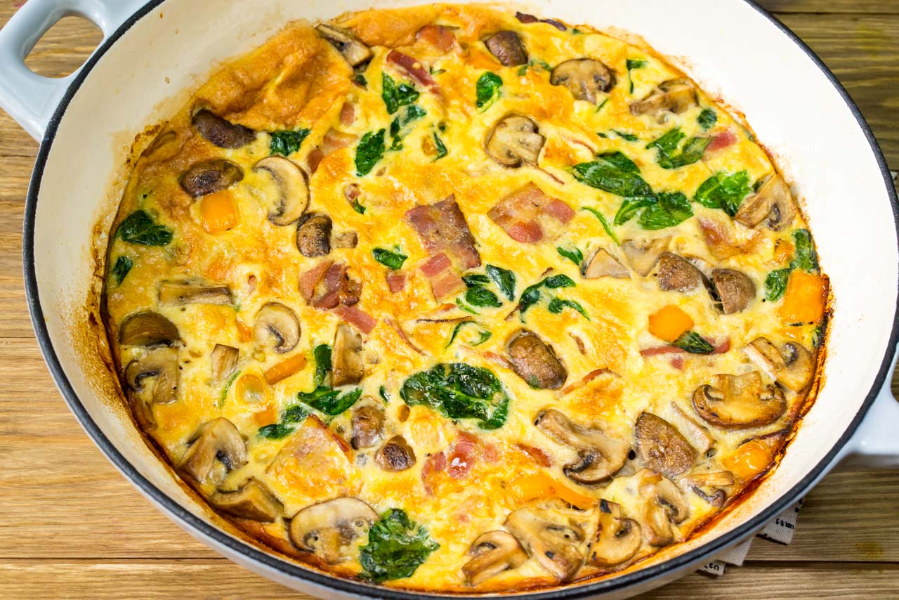 Half-Baked Mushroom and Spinach Frittata