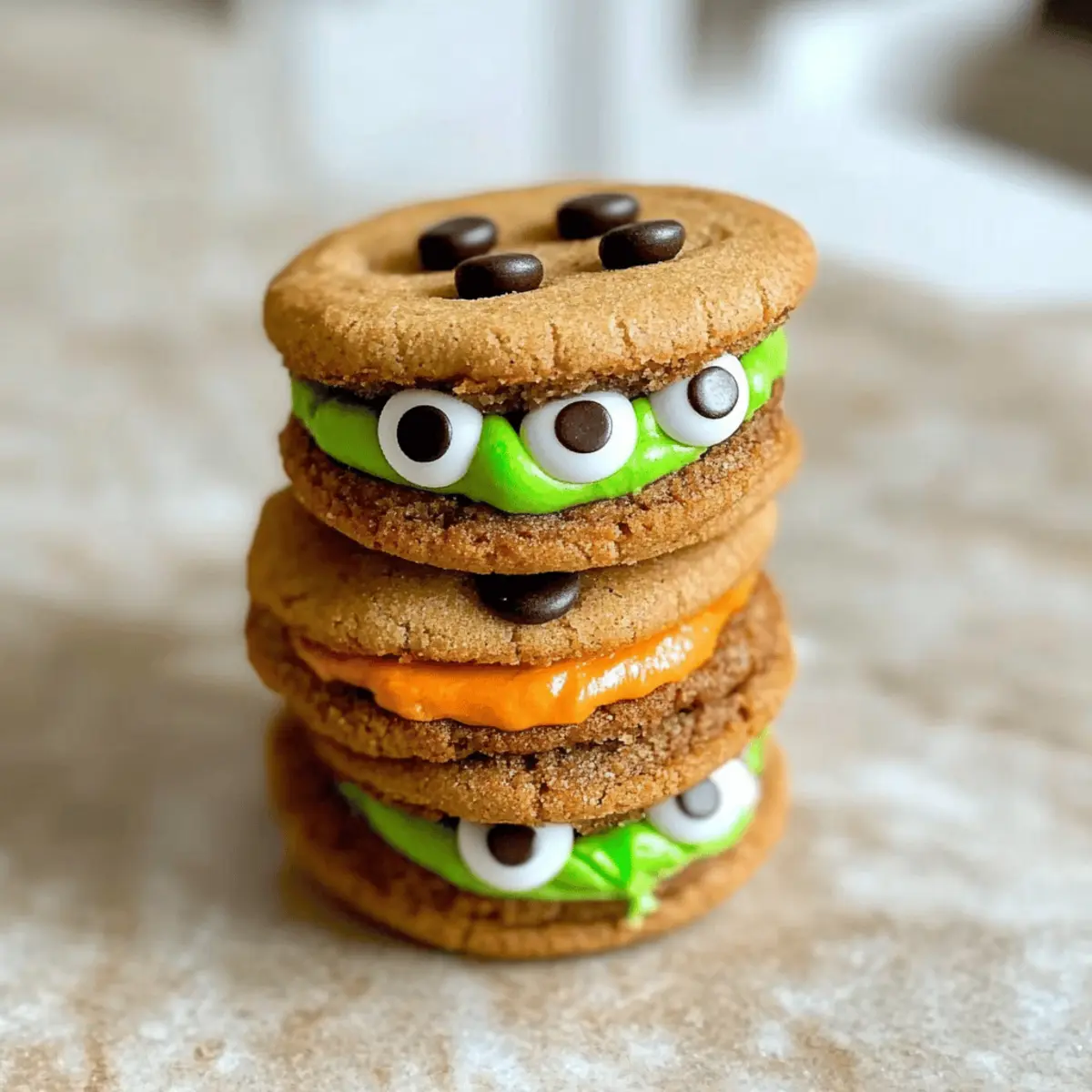 No-Bake Rainbow Monster Sandwiches