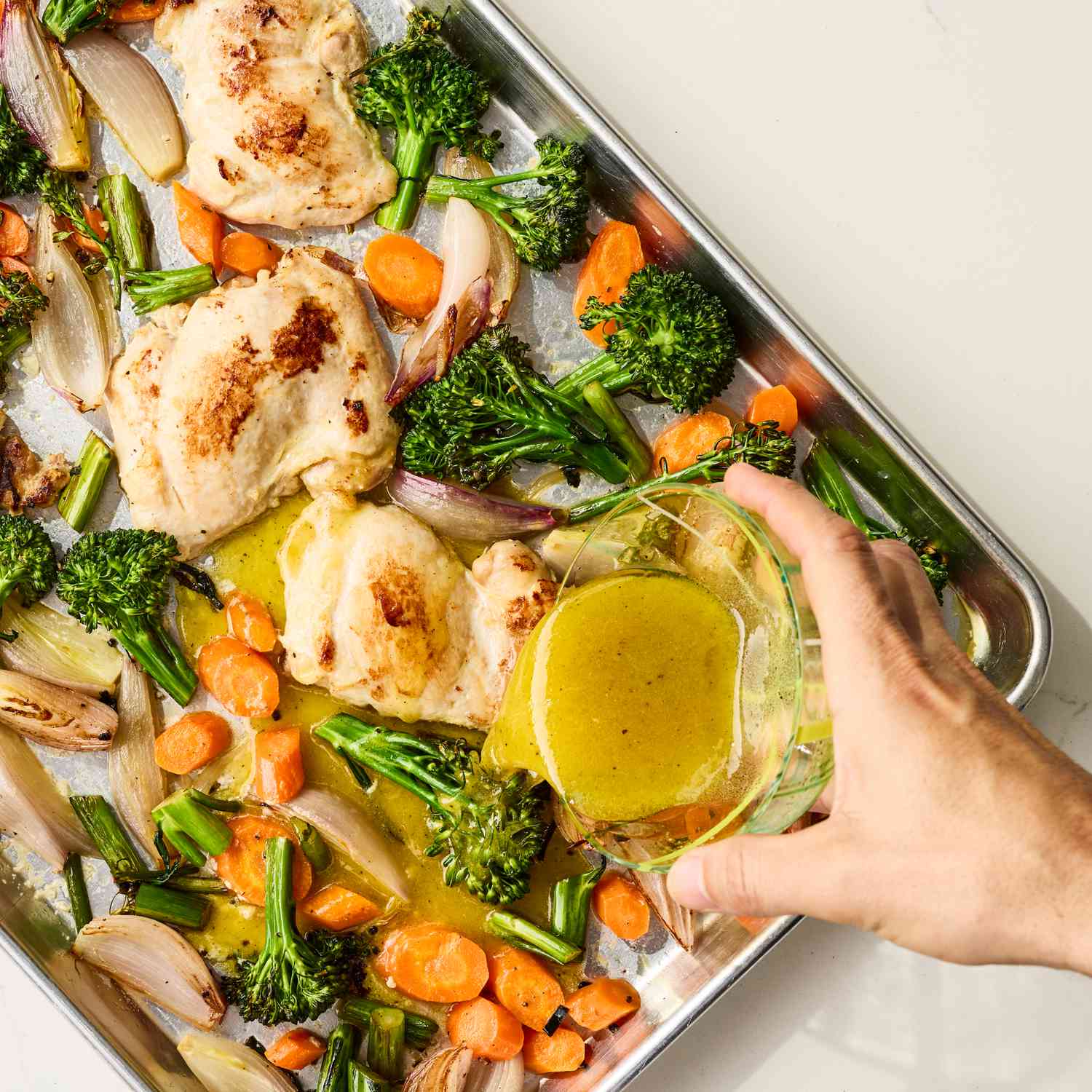 Sheet Pan Lemon-Garlic Roasted Chicken with Mediterranean Vegetables