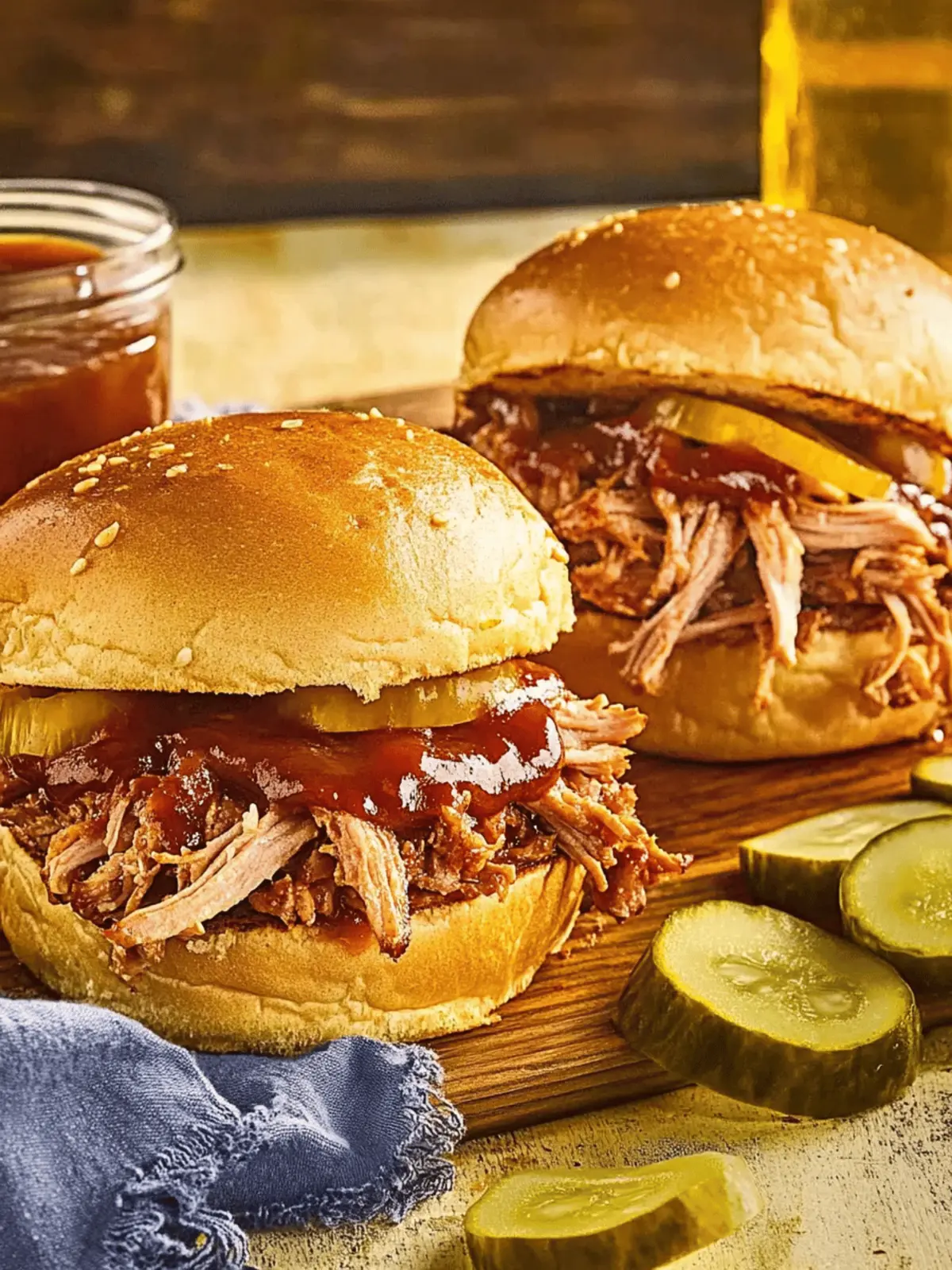 Jumbo Pulled Pork Sandwich with Smoky BBQ Sauce