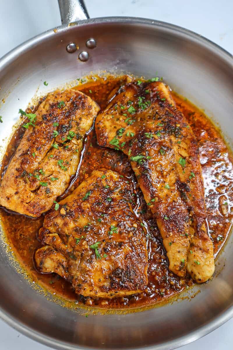 Pan-Seared Gulf Snapper with Cajun-Spiced Butter Sauce