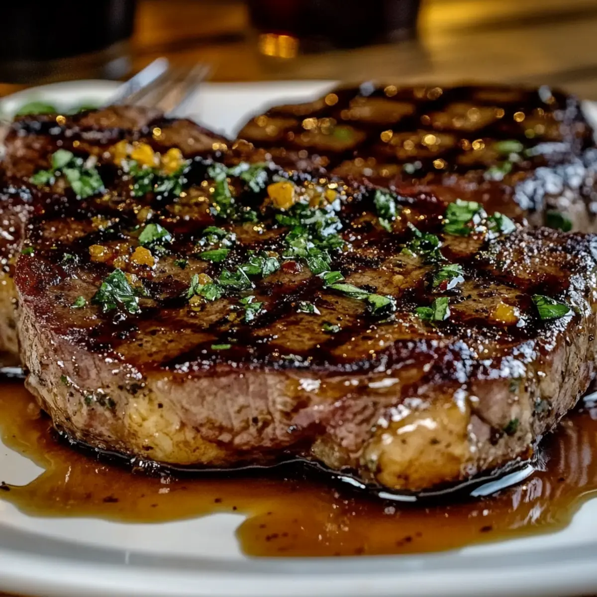 Grilled Whiskey-Glazed Ribeye with Smoked Sea Salt