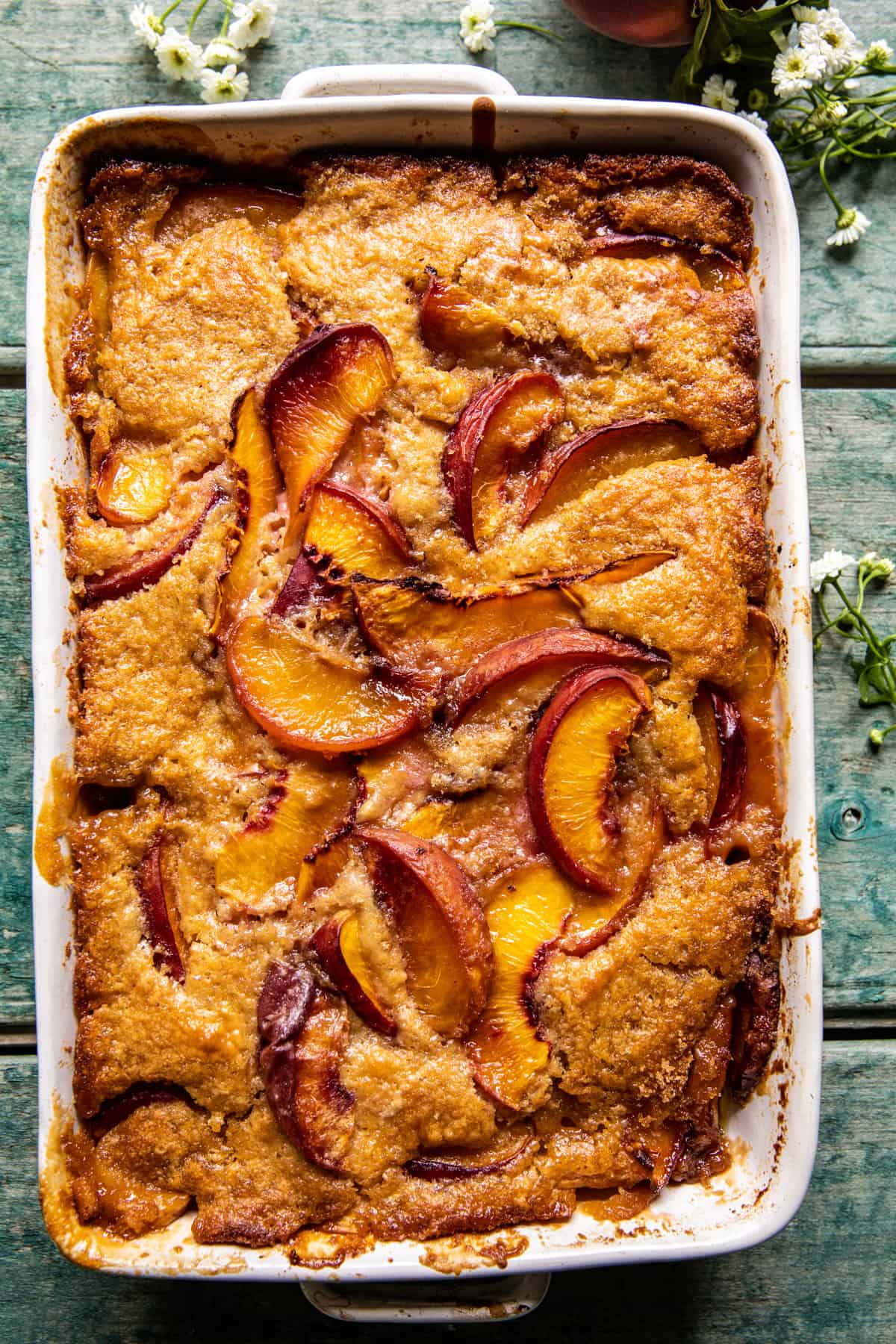 Slow-Baked Peach Cobbler with Brown Sugar Crisp
