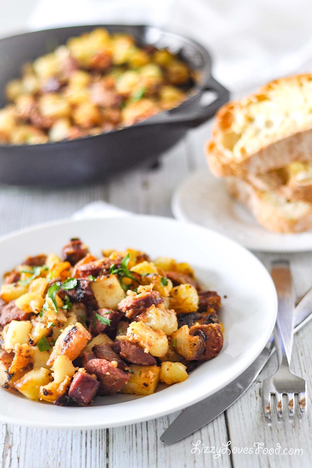 Spanish-Style Pan-Fried Chorizo with Potatoes and Onions