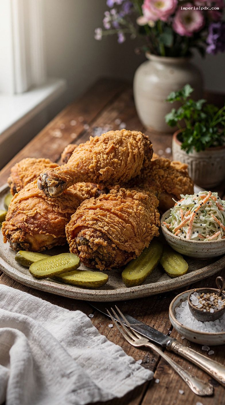 Buttermilk-Brined Fried Chicken with Creamy Coleslaw