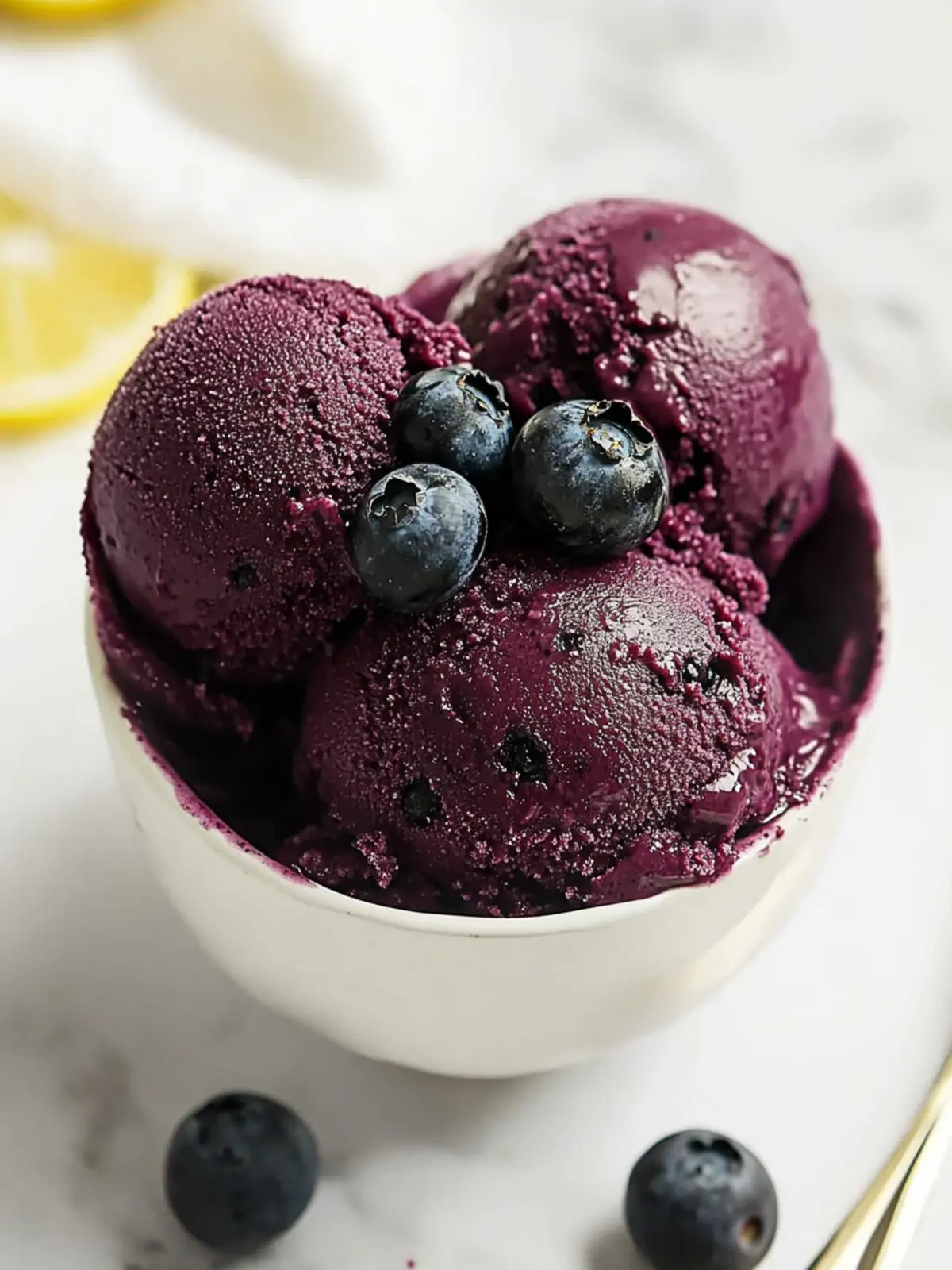 Frozen-Inspired Icy Blueberry Lemon Sorbet
