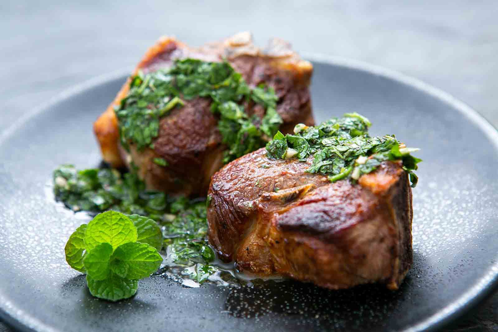 Argentinian-Inspired Barbecue Lamb Chops with Chimichurri