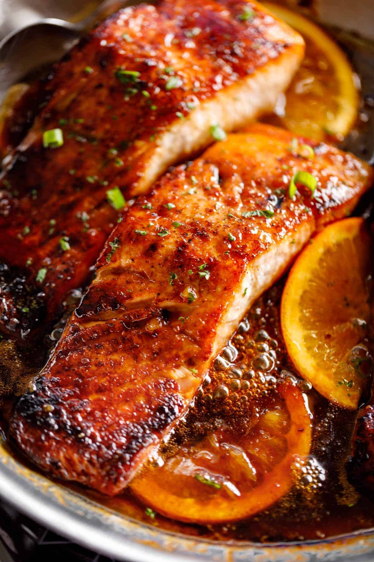 Half-Orange and Ginger Glazed Salmon