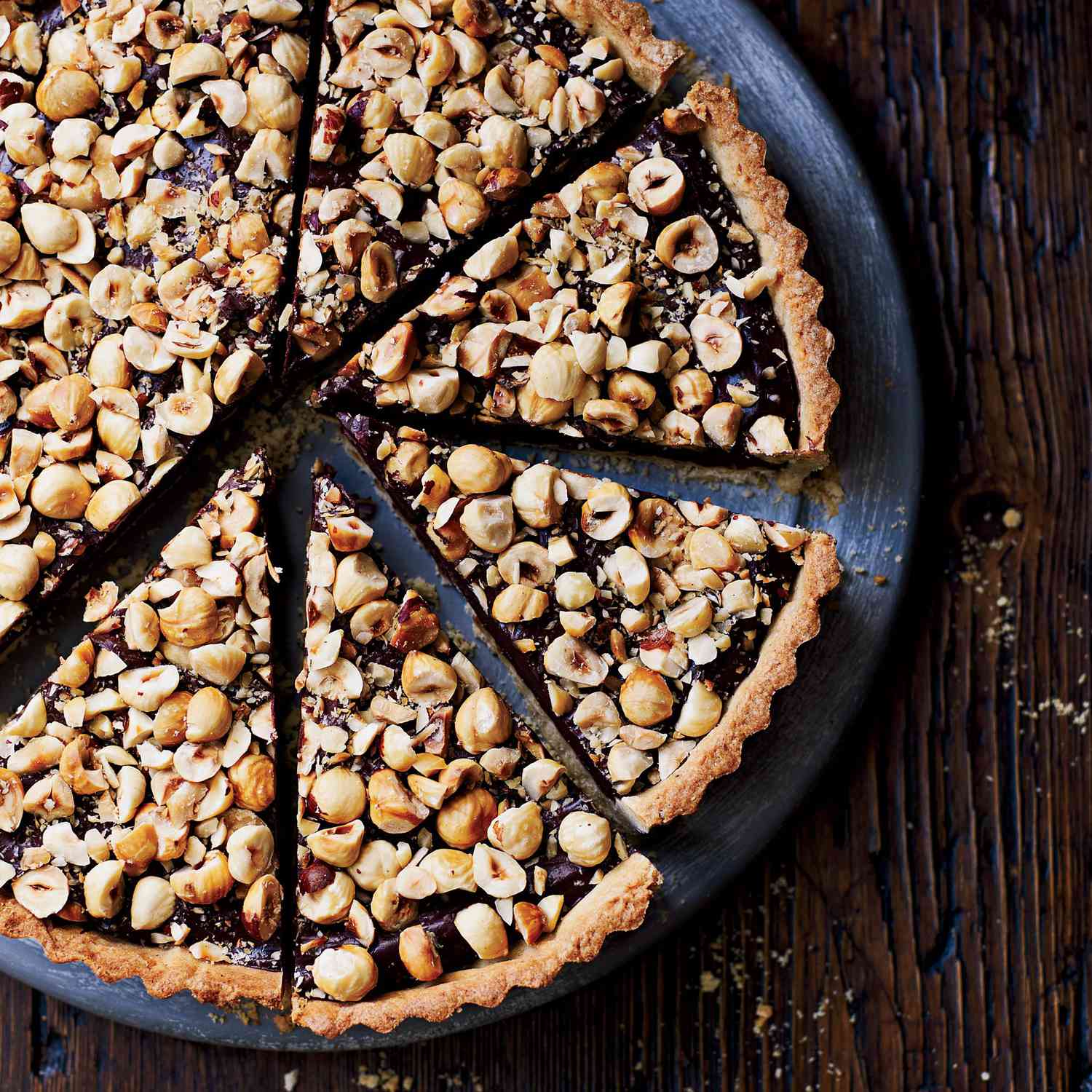 No-Bake Chocolate Hazelnut Tart with Almond Crust