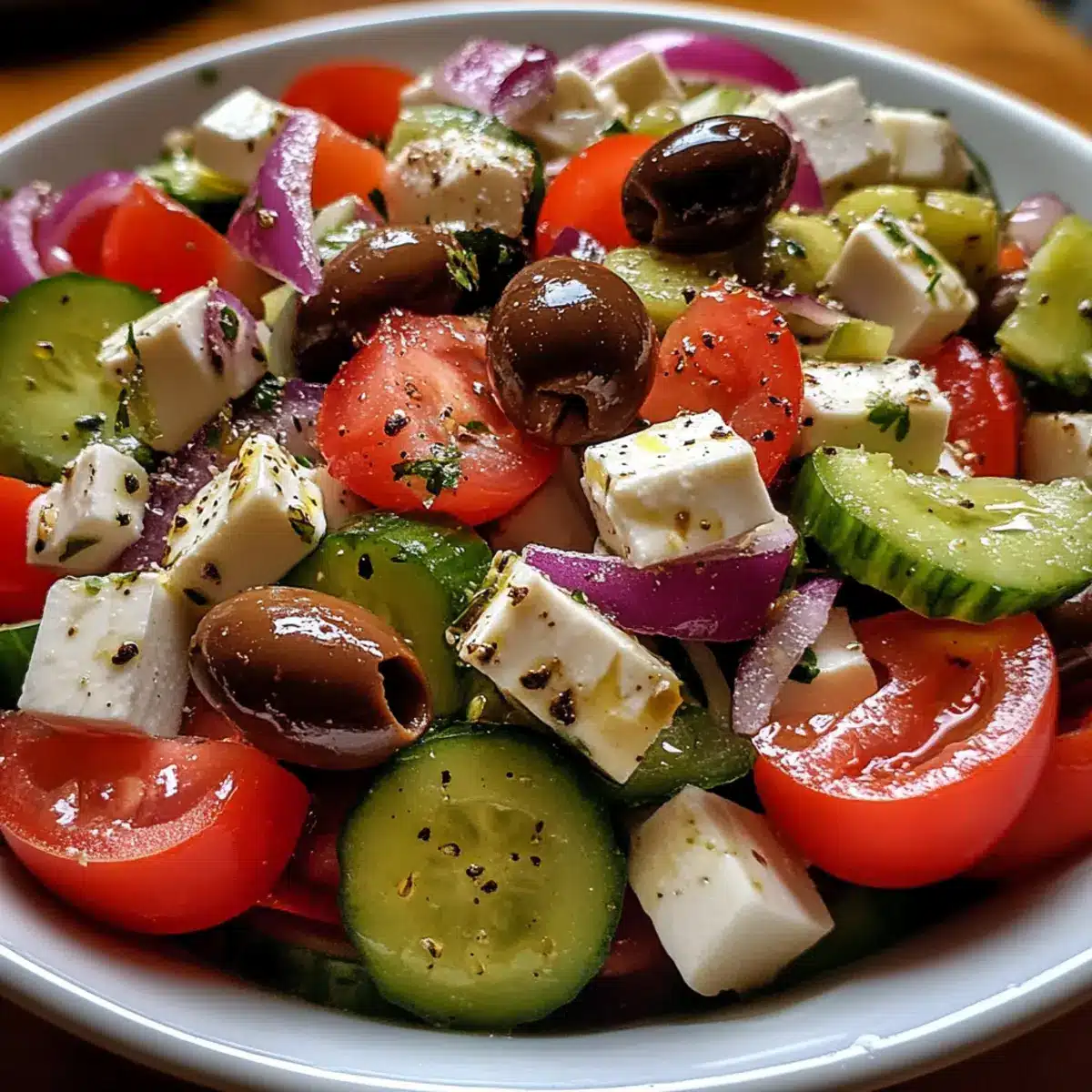 Crisp Greek Salad with Feta and Kalamata Olives