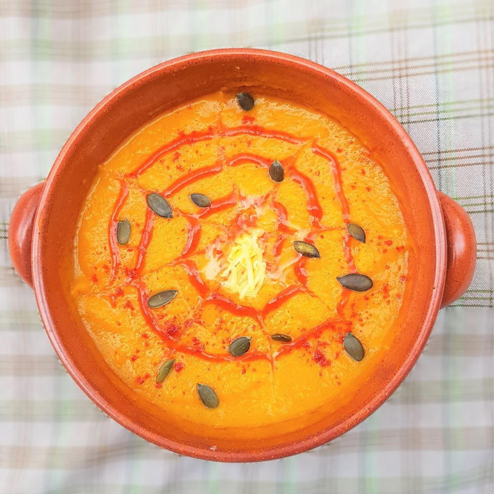 Pumpkin and Kakadu Plum Soup with Roasted Pepper