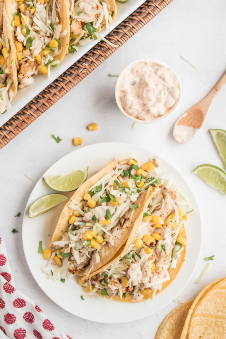 Smoked Pickerel Fish Tacos with Creamy Chipotle Sauce