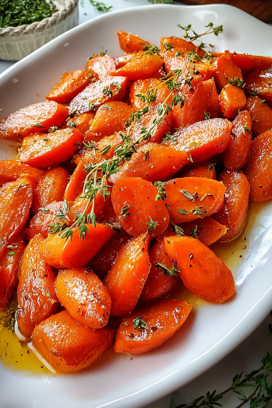 Whiskey Maple-Glazed Carrots with Thyme