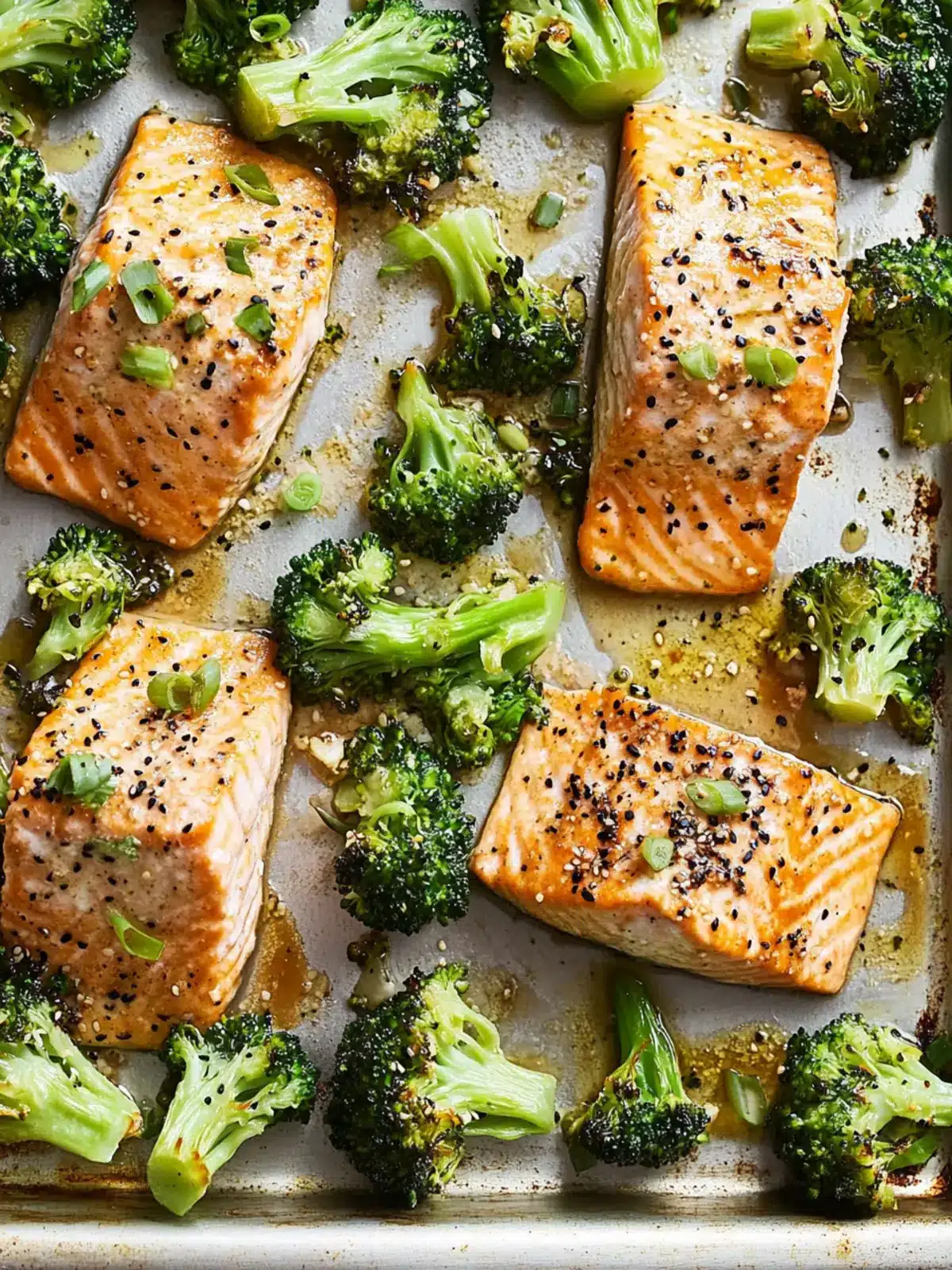 Sheet Pan Honey-Sesame Glazed Salmon with Broccoli