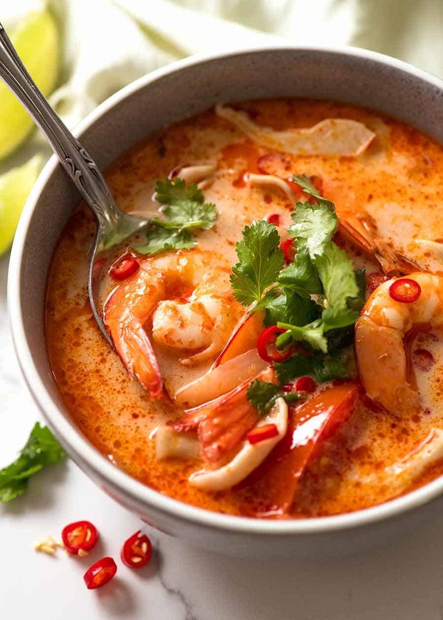 Tom Yum-Inspired Thai Spicy Shrimp Soup with Lemongrass and Kaffir Lime