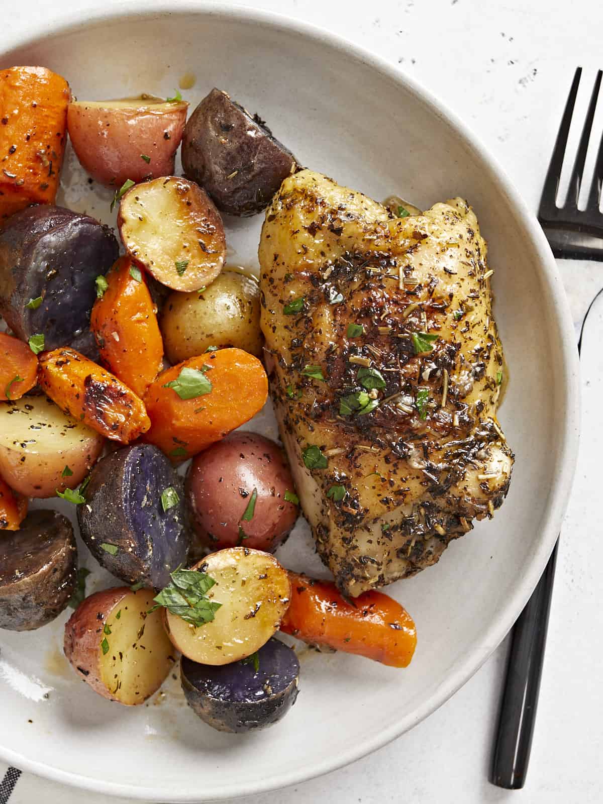 Pan-Seared Chicken with Roasted Root Vegetable Medley