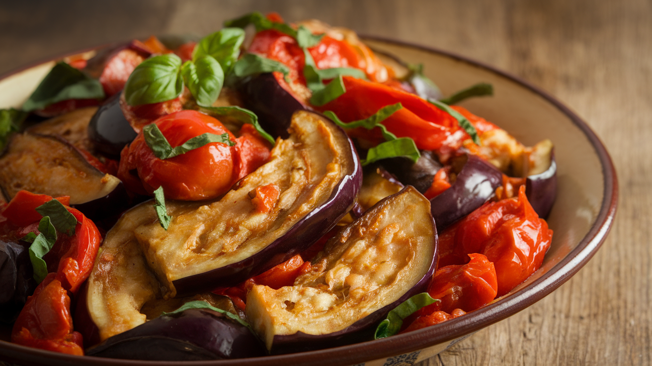 Sautéed Mediterranean Eggplant with Tomato and Basil