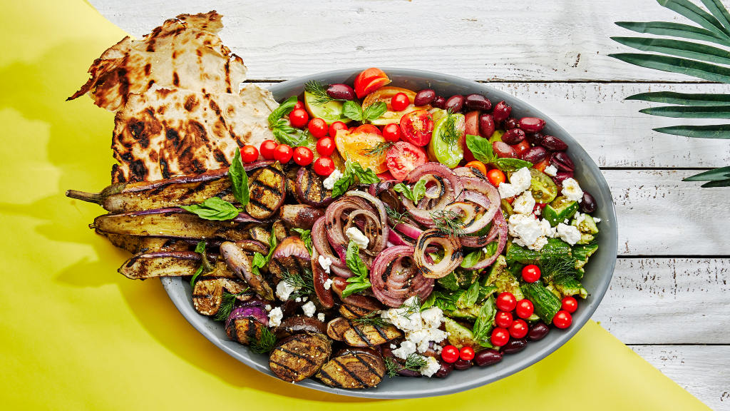 Grilled Eggplant and Labneh Flatbread with Za'atar