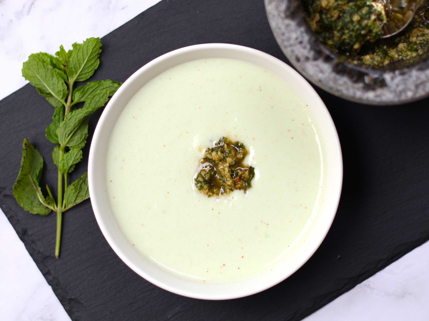 Gin-Infused Cucumber and Mint Gazpacho