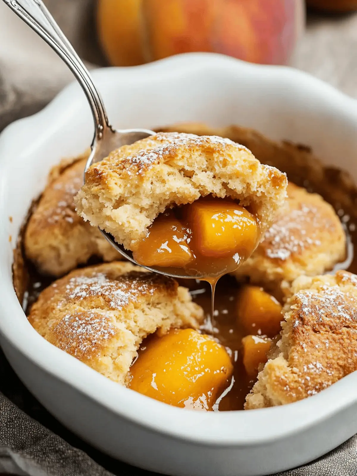 Southern Buttermilk Peach Cobbler with Brown Sugar Topping