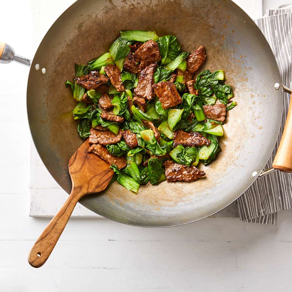 Stir-Fried Beef with Oyster Sauce and Baby Bok Choy