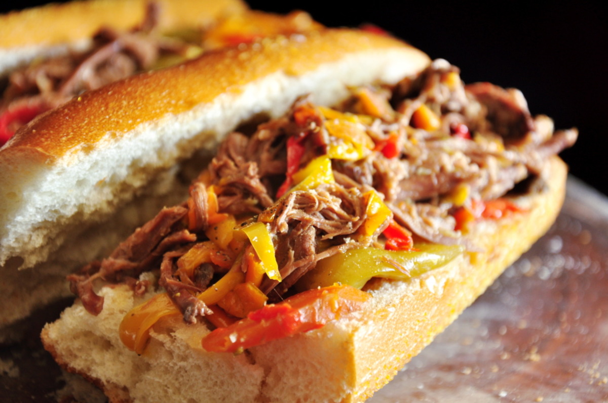 Grilled Chicago-Style Italian Beef Sandwich