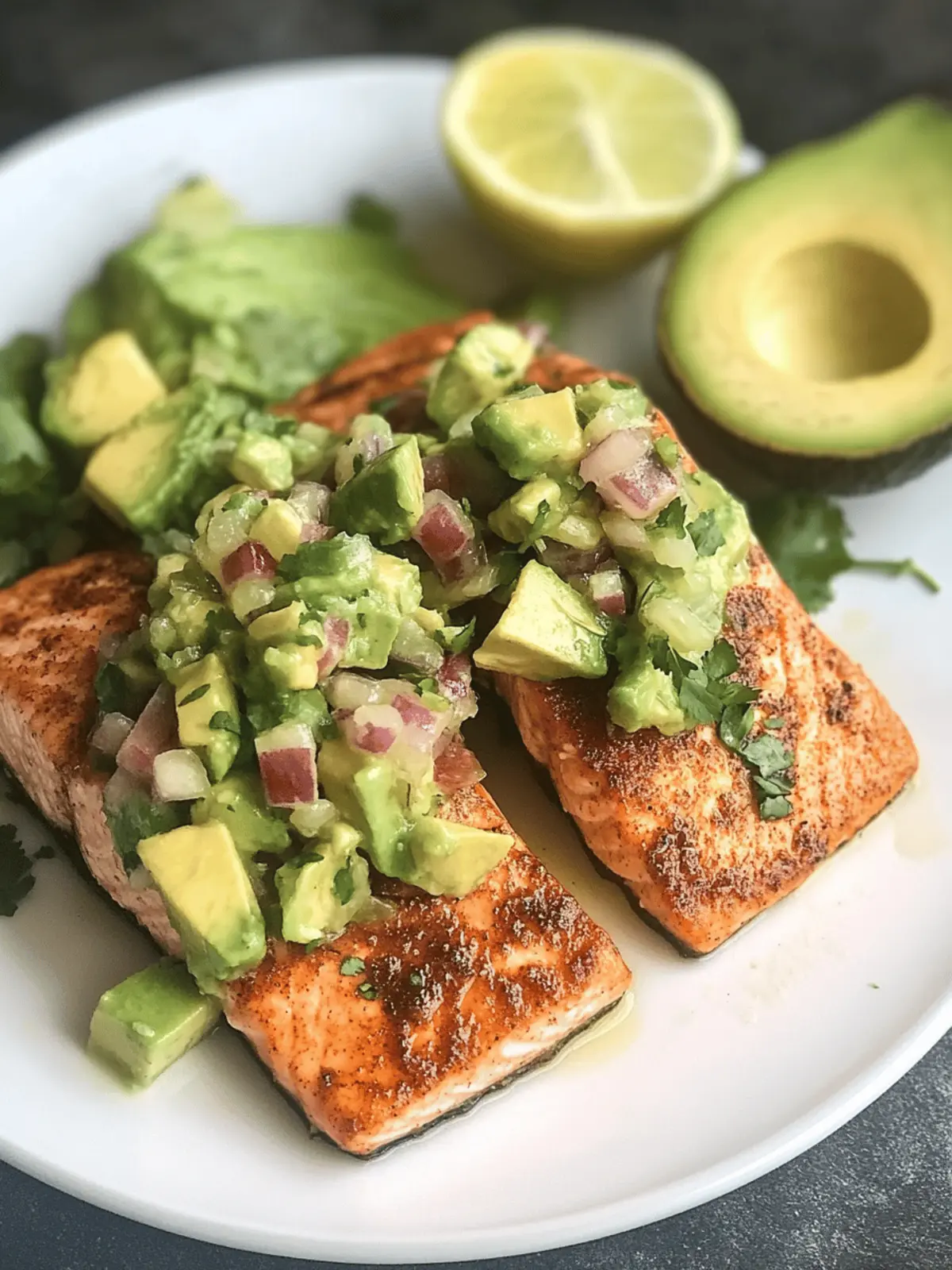 Baked Cajun-Spiced Salmon with Citrus Avocado Salsa