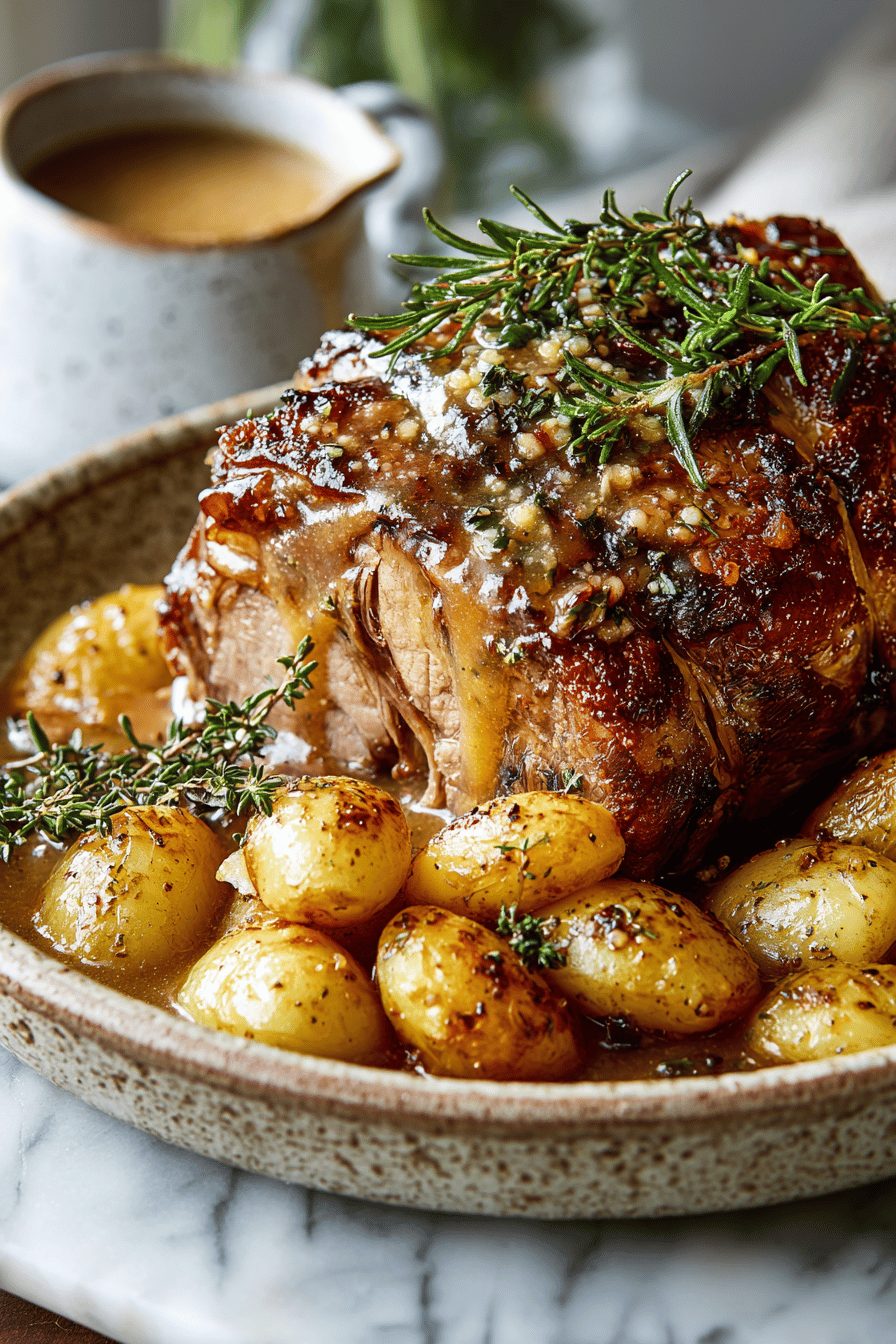 Slow-Roasted Pork Shoulder with Apple and Fennel