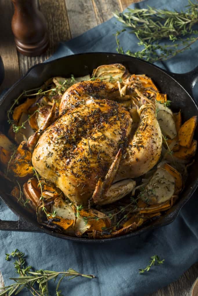 French-Style Herb-Roasted Chicken with Garlic and Thyme