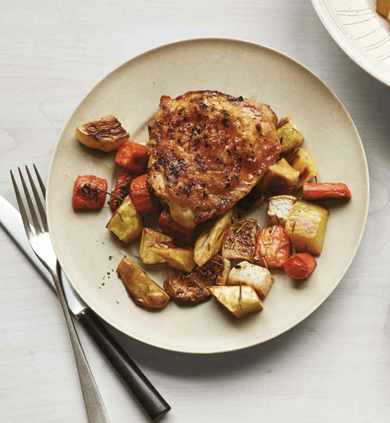 Lemon-Herb Slow-Cooker Chicken Thighs with Root Vegetables