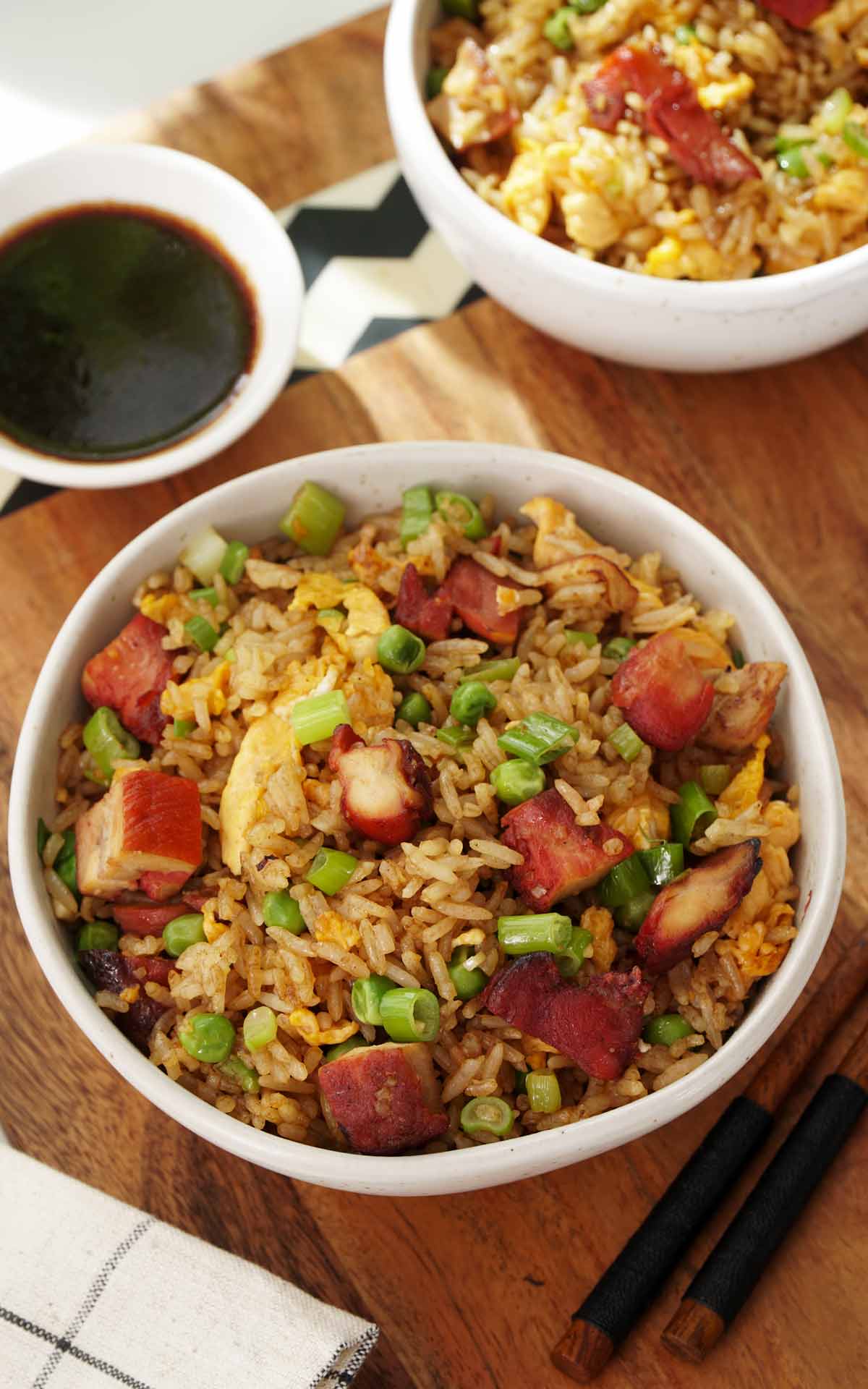 Wok-Tossed Cantonese Egg Fried Rice with Char Siu Pork
