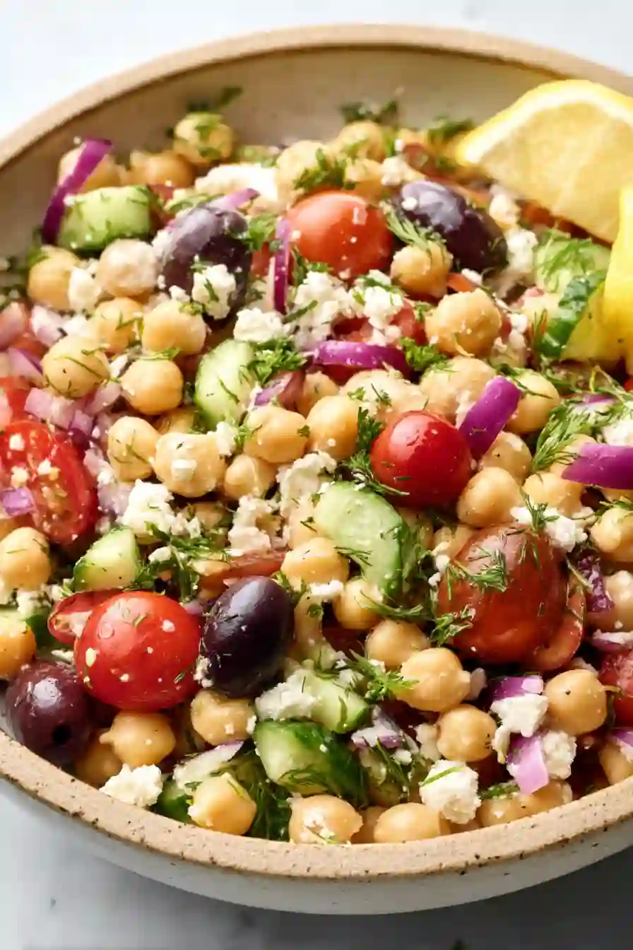 Sautéed Chickpea and Tomato Mediterranean Salad