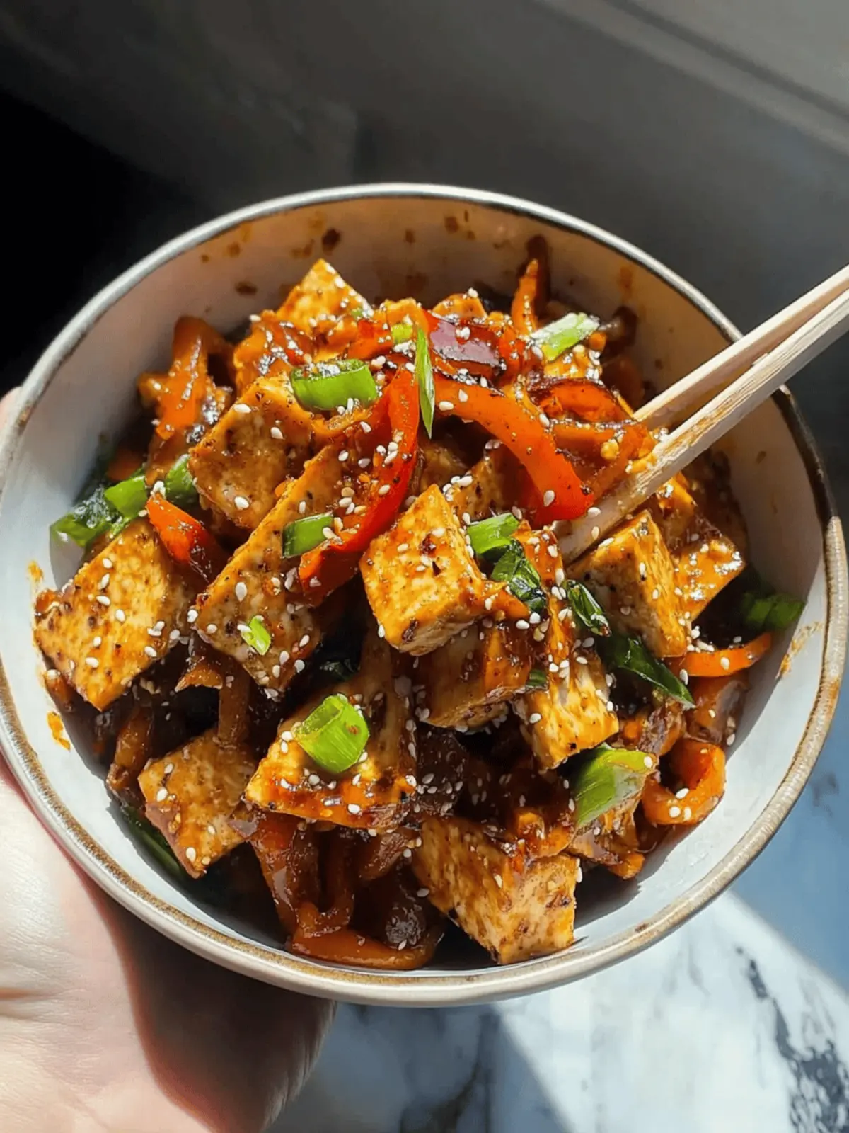 Stir-Fried Garlic Tofu with Bell Peppers
