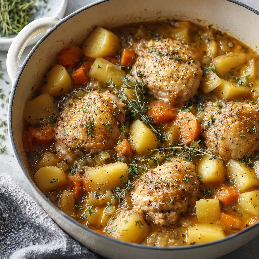 One-Pot Chicken and Potato Stew with Herbs