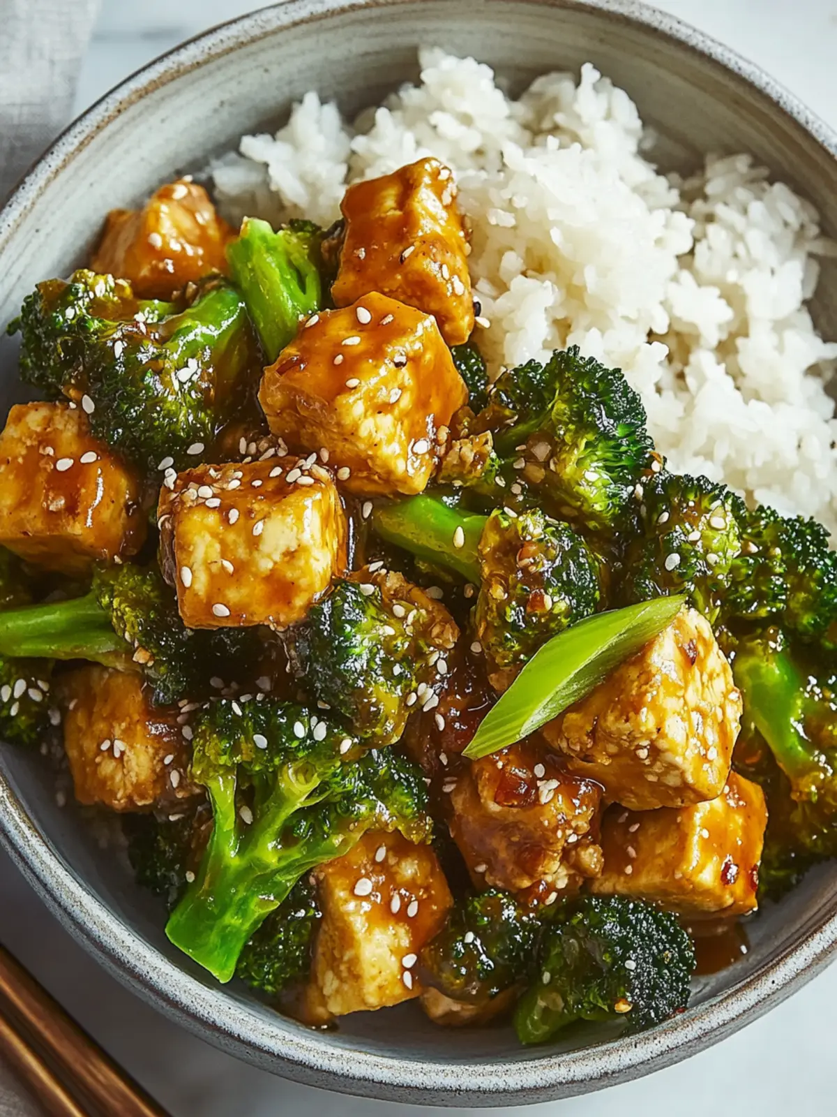 Stir-Fried Tofu with Ginger Broccoli and Sesame