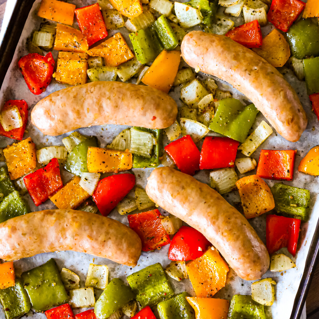 Oven-Roasted Italian Sausage with Peppers and Onions