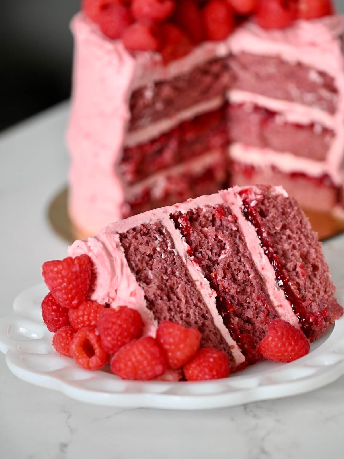 Hidden Layers Raspberry Cake
