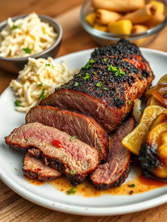 Smoked Brisket Rubbed with Coffee and Spices
